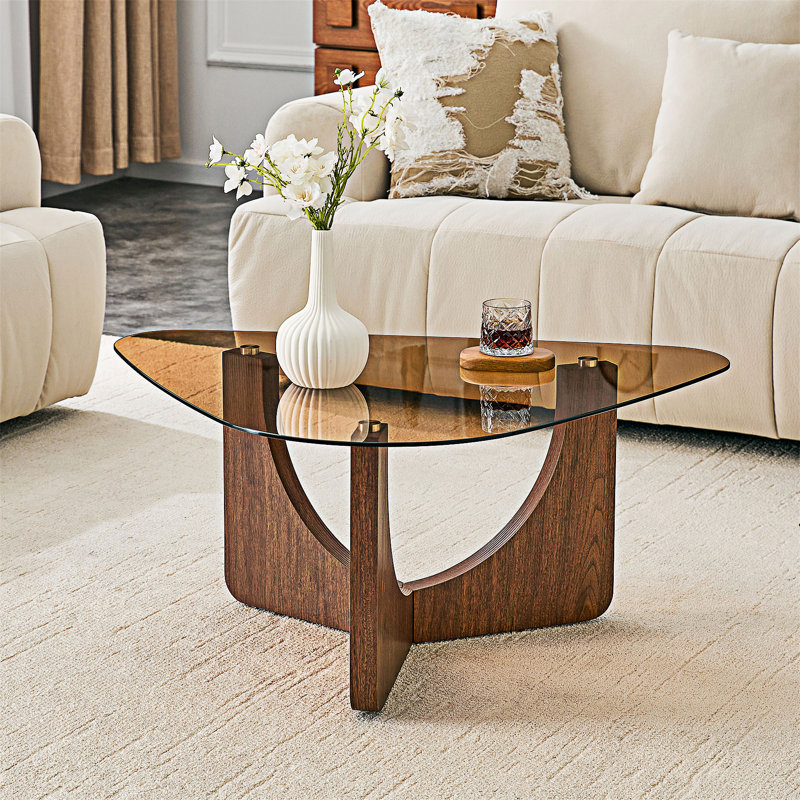 Table basse avec plateau en verre