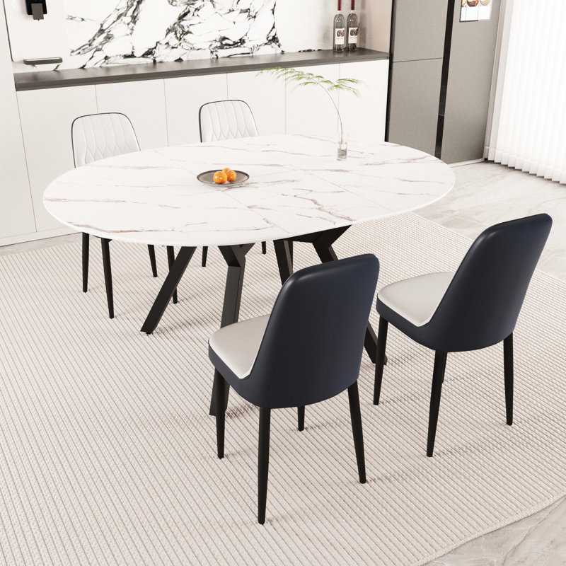 47 - 63" Extendable Dining Table And Chair Collection Comfortable, Quality With Extendability Scratch-, Functional