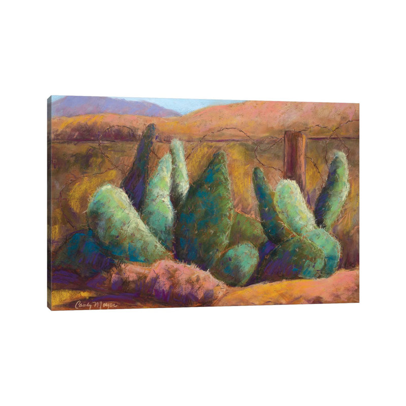 Border Cactus by Candy Mayer - Wrapped Canvas Gallery-Wrapped Canvas Giclée, 20.32 cm H x 30.48 cm W