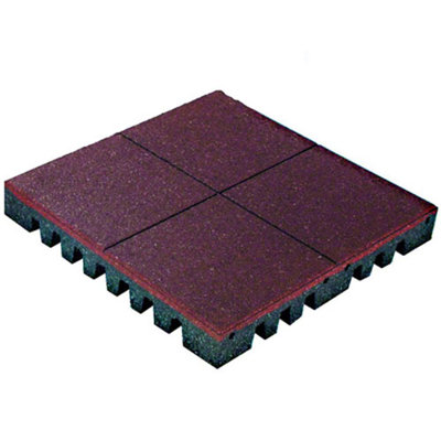 PlayFall 24'' L x 24'' W x 1.75'' Thick Rubber Playground Tiles
