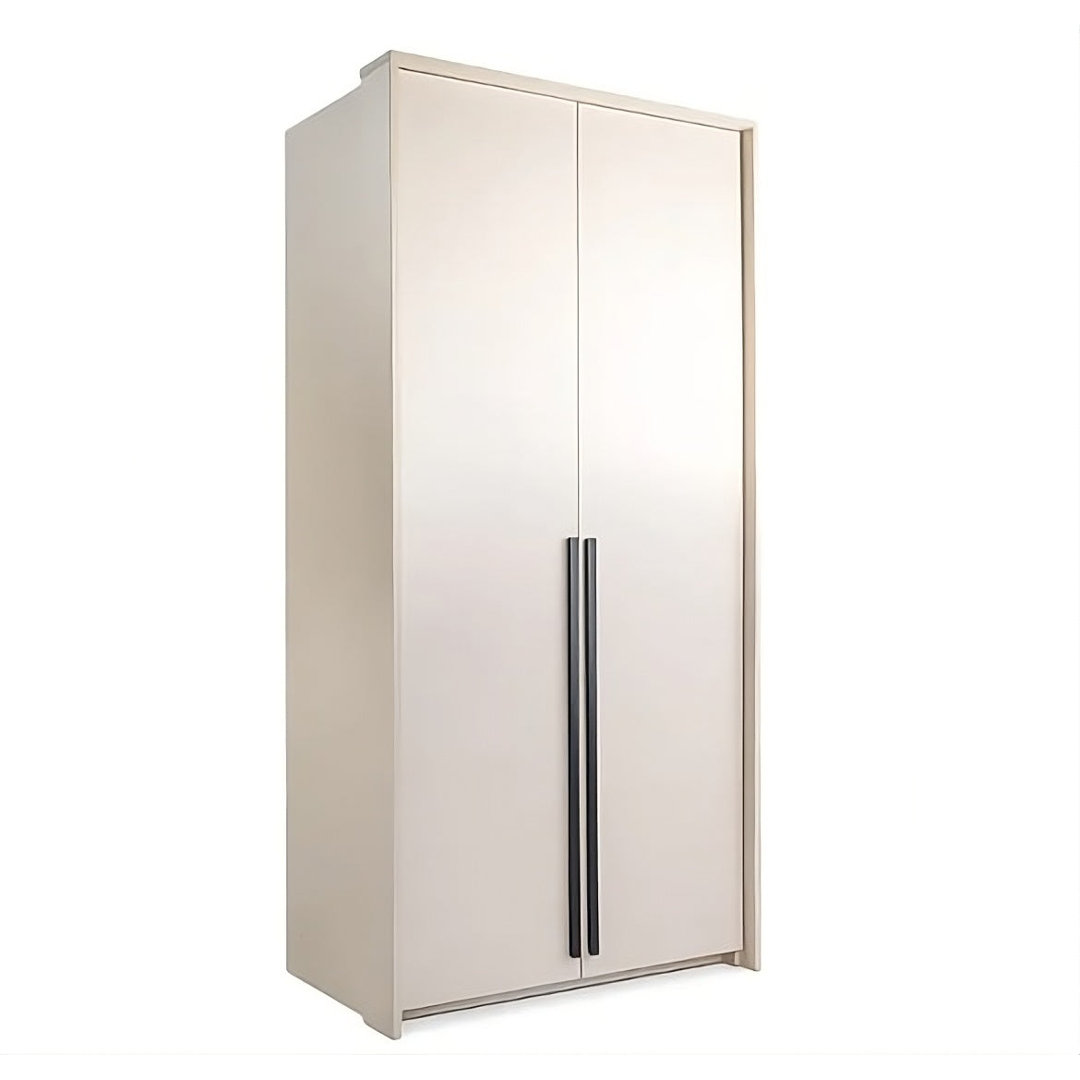 Genua 2-Door Wardrobe in Black Matt with Green Accents - Statement Style, Smart Storage
