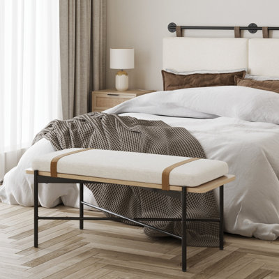 Boucle Upholstered Bench