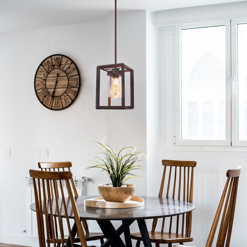 17 Storeys 1 - Light Single Rectangle Pendant Lights, Bronze