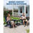 3-Piece HDPE Adirondack Chair Set, Folding Adirondack Chairs with Side Table,Lounge Chairs for Garden, Deck, Lawn, Backyard(Chair *2 + Side Table *1), Navy Blue-1093840766