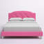 Grand lit plateforme en cuir végétalien Karina, rose, H 39,63 po x l 62,75 po x L 86,25 po-744098864-744098872