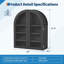 Armoire murale arquée noire moderne avec portes en acrylique et tablettes réglables, rangement peu encombrant-1607528932