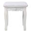 Bureau de meuble-lavabo avec miroir pivotant à 360 °, rangement à 4 tiroirs, finition blanche, tabouret confortable, tiroirs visuels attrayants, structure stable polyvalente rembourrée-1922352005