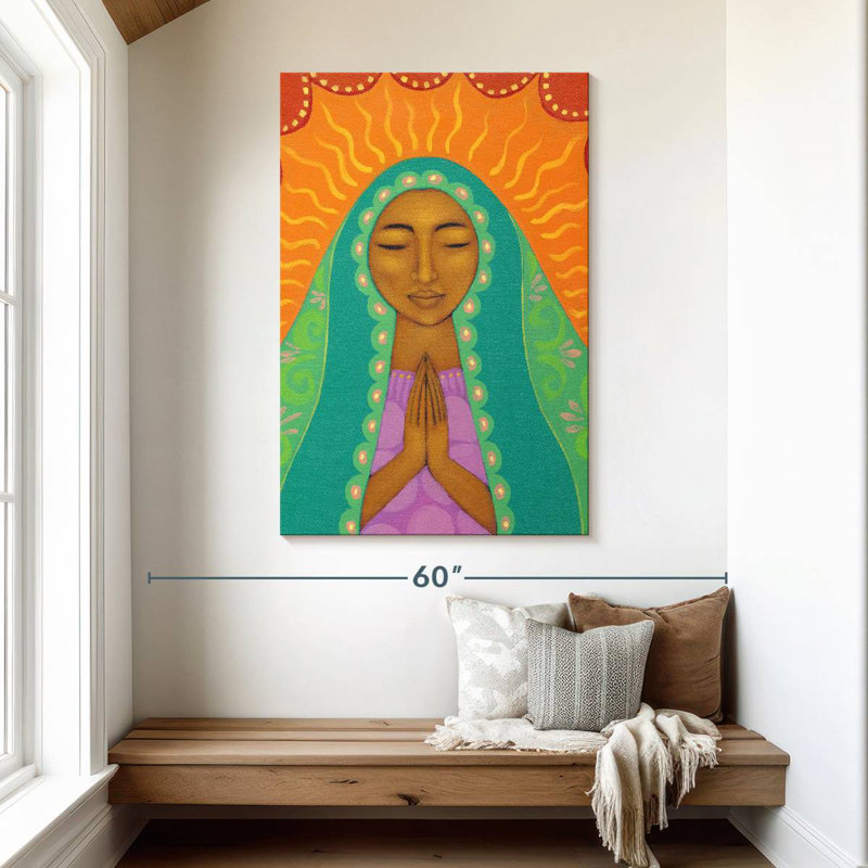 Adella vierge de Guadalupe, H 48 po x l 32 po