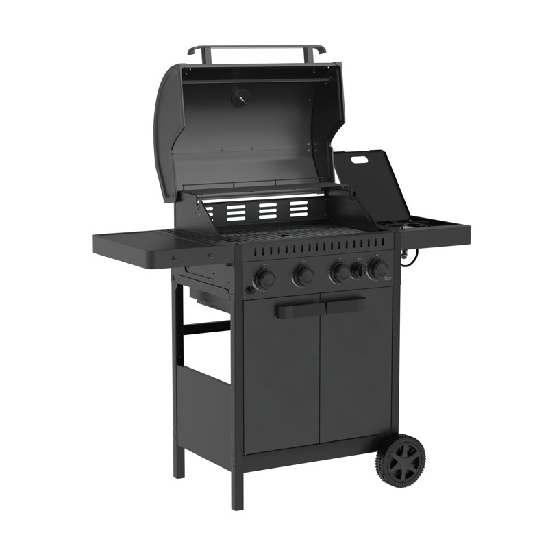 Charles Bentley 4 - Burner Freestanding Propane 36850 BTU BTU Gas Grill with Side Burner and Cabinet