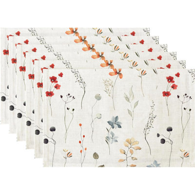 Napperons en tissu de lin, napperons Boho imperméables et durables pour la cuisine, ensemble de 6 napperons rustiques lavables