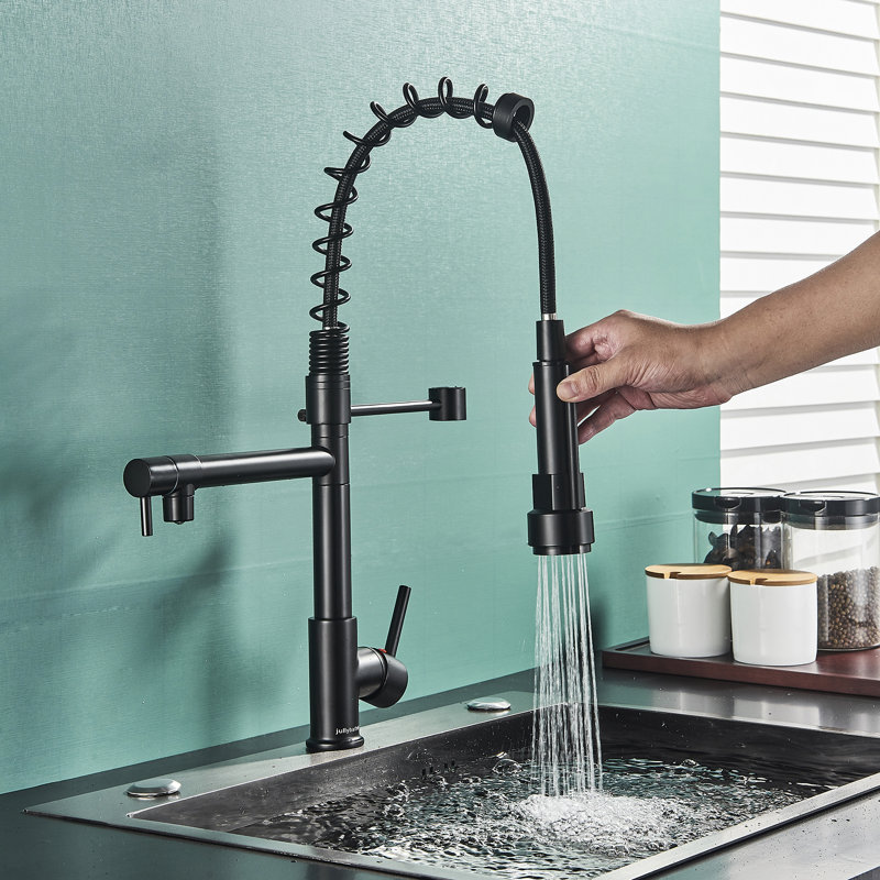 Augusts tanhaung-8 Pull Down Kitchen Faucet, Matte Black