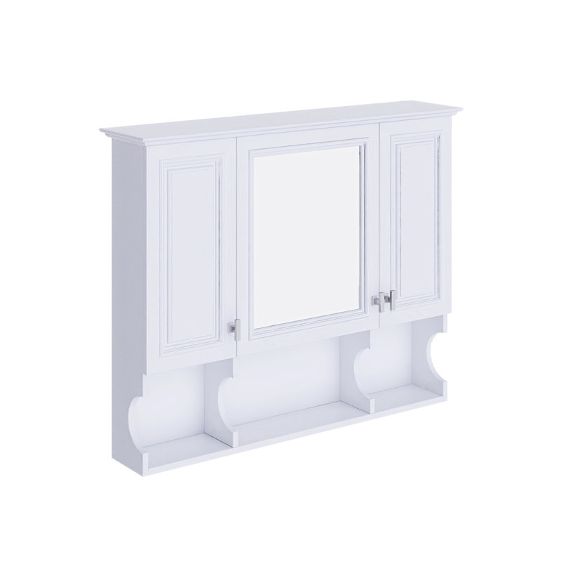 35 po Armoire à pharmacie avec miroir de salle de bain Largeur, armoire de rangement de salle de bain avec miroir, Blanc