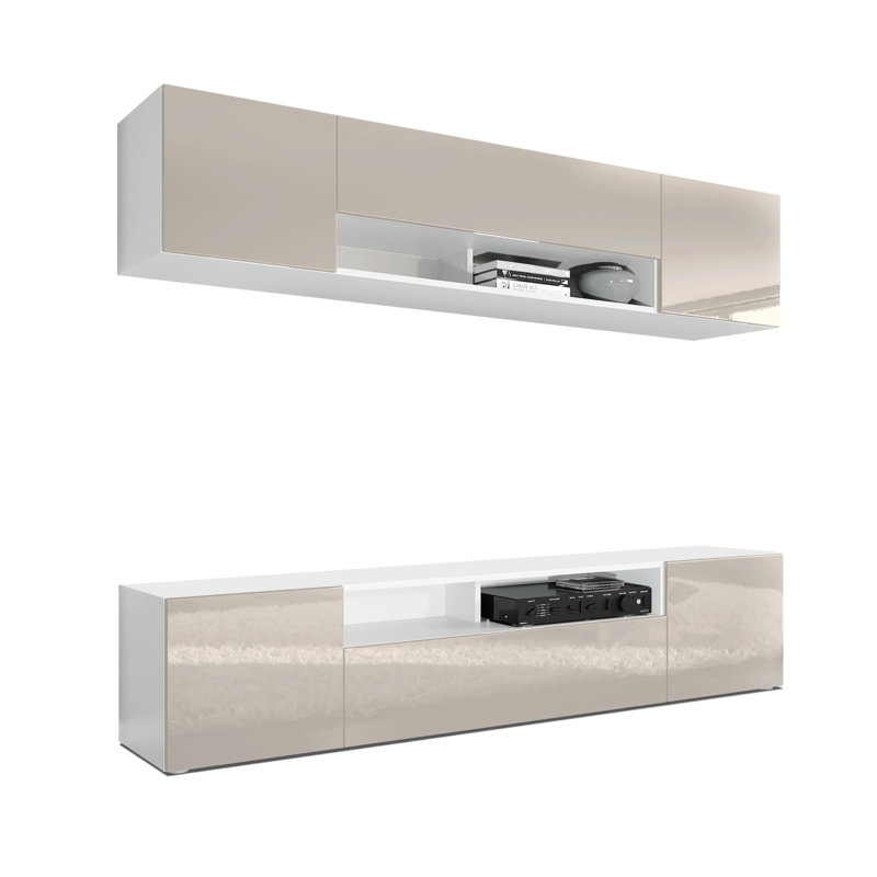 Mcalpine Unfinished Floating Entertainment Centre, Sand Grey