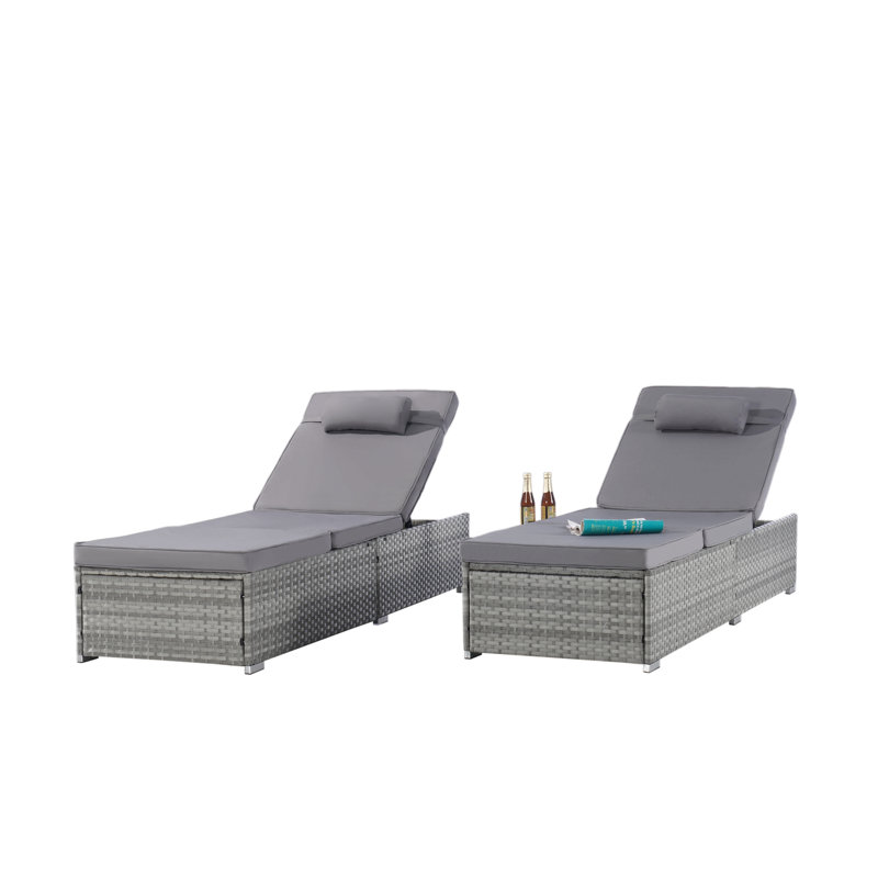 Outdoor  Sofa  Pe Rattan Furniture  Deck Chair Rattan, Gray