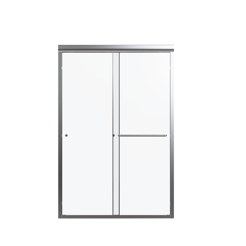 Semi- Shower Door, 44"-48"W X 72"H, 1/4" Tempered Glass, , Moderate Handle Size Bathroom Partition Smooth Opening And Closing