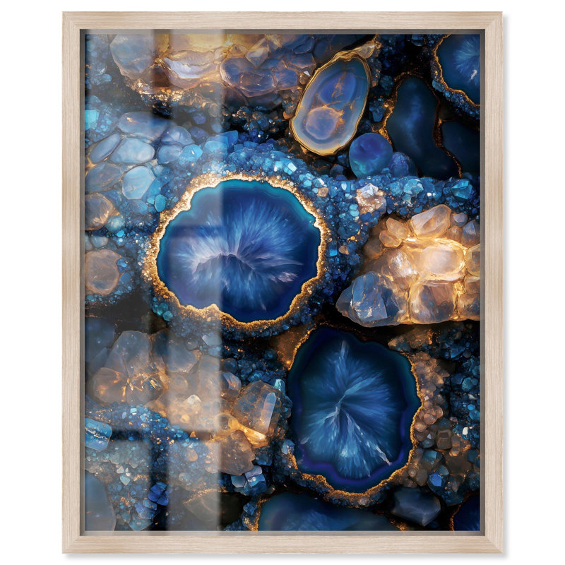 Décoration murale géodésique Oceanic Gold Sparkle, Crème, crème, H 21 po x l 17 po