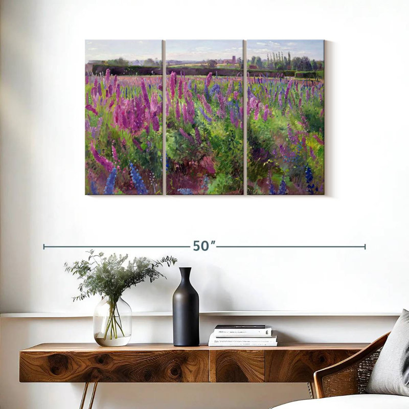 Alvord The Delphinium Field, H 24 po x l 38 po