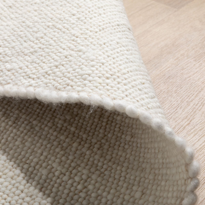 Orlean Wool Hand Woven Dhurrie, Natural, Square 160 x 160cm