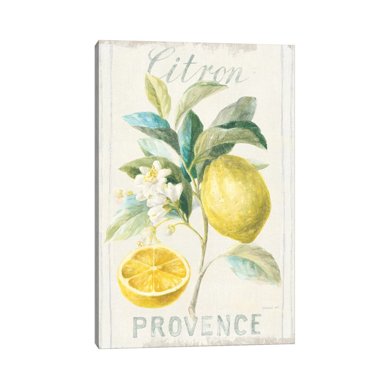 « Floral Lemon IV » par Danhui nai, reproduction d’art, H 60 po x l 40po x P 1,5 po, Toile tendue, Pas de tapis