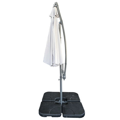10Ft Offset Patio Umbrella - Offset Hanging Cantilever Patio Outdoor Market Umbrella Protection With Easy Tilt Adjustment And Crank For Pool Deck And Garden