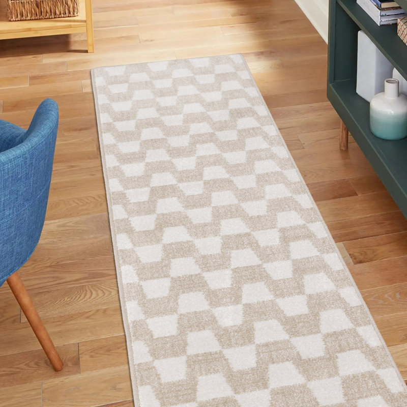 Charlanne Power Loomed Geometric Area Rug, Runner 2' x 7'7", Beige