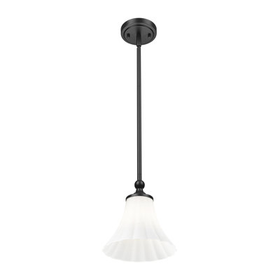  8 inch Matte Black 1 Light Pendant