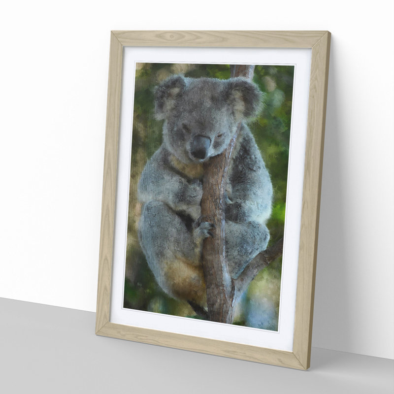 Koala Bear Vol.1 - Framed Print, 65cm H x 48cm W x 2cm D, Oak Framed