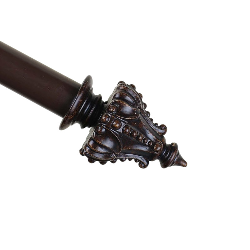 Tringle à rideaux simple réglable Parnell Regale, l 84 po x P 6,75 po, Acajou