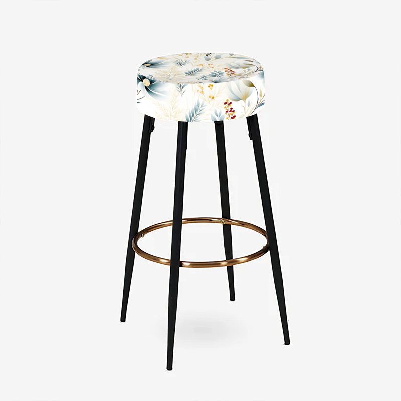 Ethereal Neutrals Ii Boho Pattern - Floral Bar Stools Set Of 2, Ethereal Neutrals Ii Boho