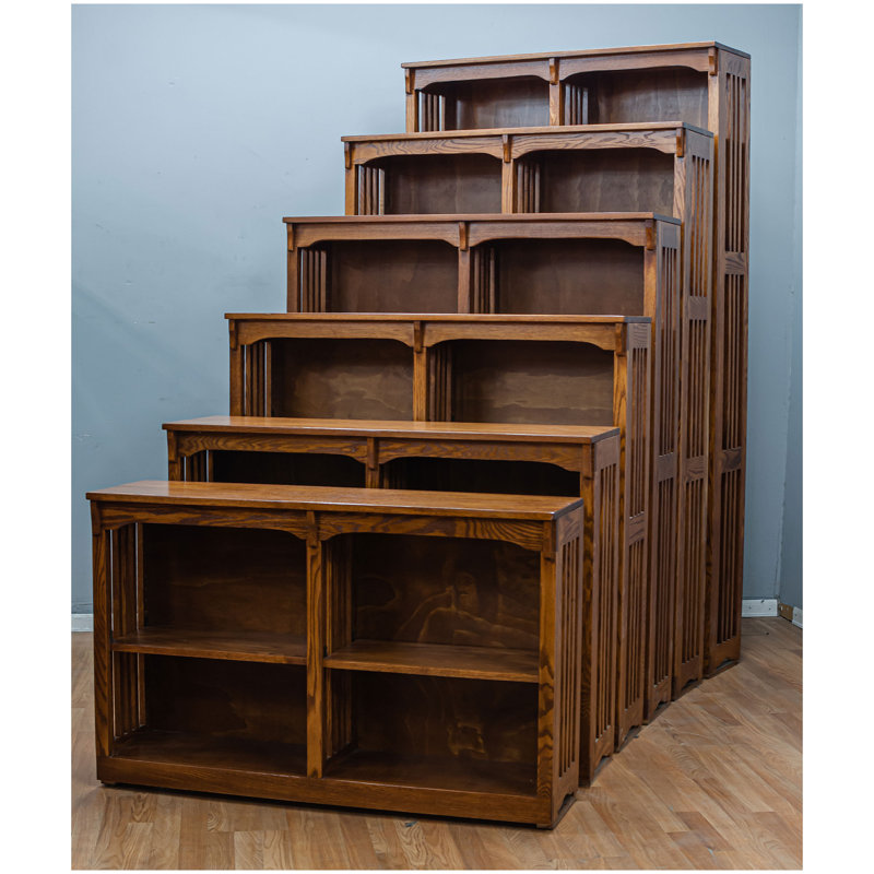 Wilma Horizontal Solid Wood Bookcase, (7 Shelves) 84" H x 48" W x 13" D