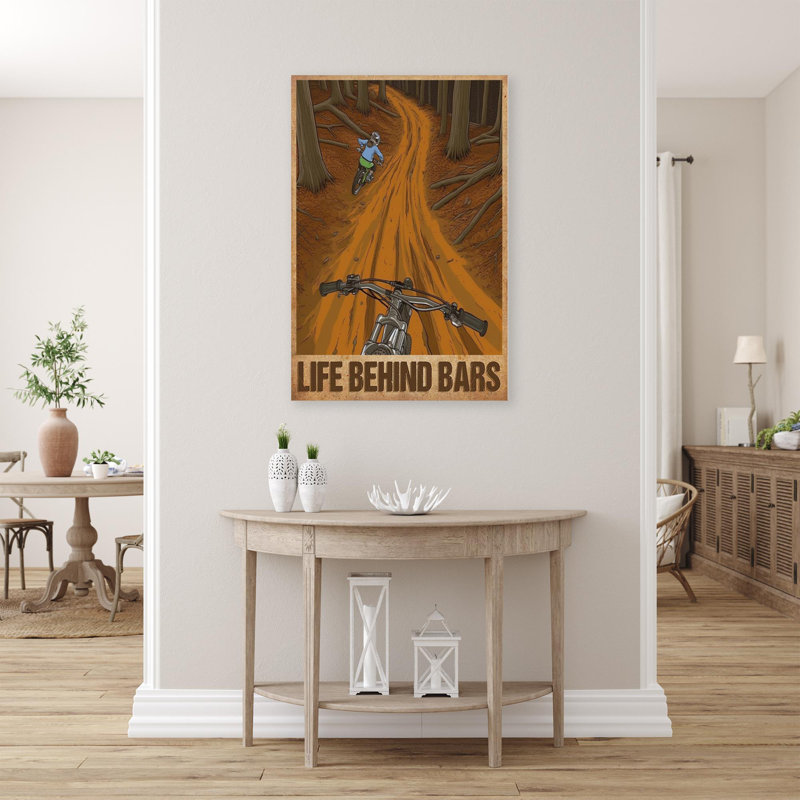 " Mountain Biking Life Behind Bars ", 36" H x 24" W x 1.25" D