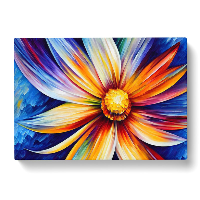 Painted Daisy Flower Vol.1 Abstract - Wrapped Canvas, 40cm H x 60cm W x 3cm D