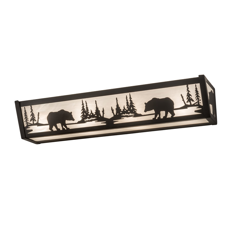 Rustic Lodge 4 - Light Bath Bar, White