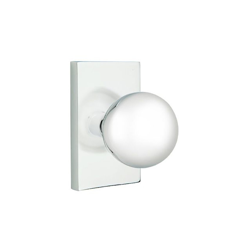Ensemble de boutons d'intimité avec rosette et orbe Emtek, Chrome poli
