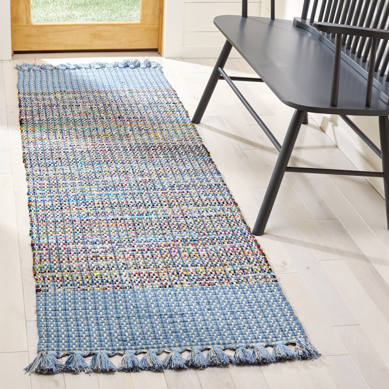 Ekaterina Hand Woven Cotton Abstract Rug, Runner 2'3" x 8'