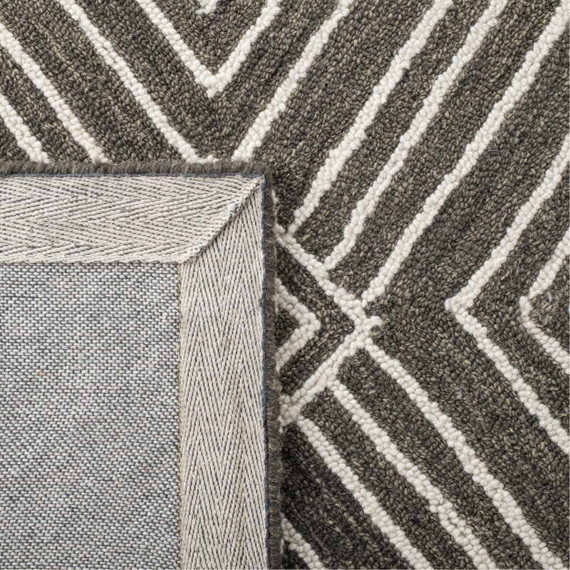 Tapis gris anthracite en laine, en coton, touffeté à la main Lauren Ralph Lauren Isabella, Rectangle 8 pi x 10 pi