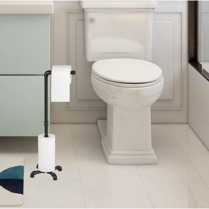 Porte-papier hygiénique sur pied avec porte-rouleau