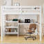 Lit mezzanine en bois avec tablettes-759835581