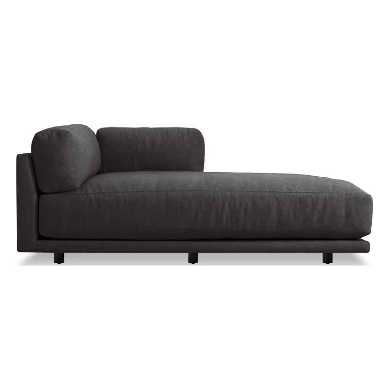 Canapé modulaire 51 po méridienne Sunday, Faisant face à la droite, 100% polyester gris anthracite Kelso