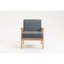 Table basse et 2 chaises en lin gris, dossier en bois