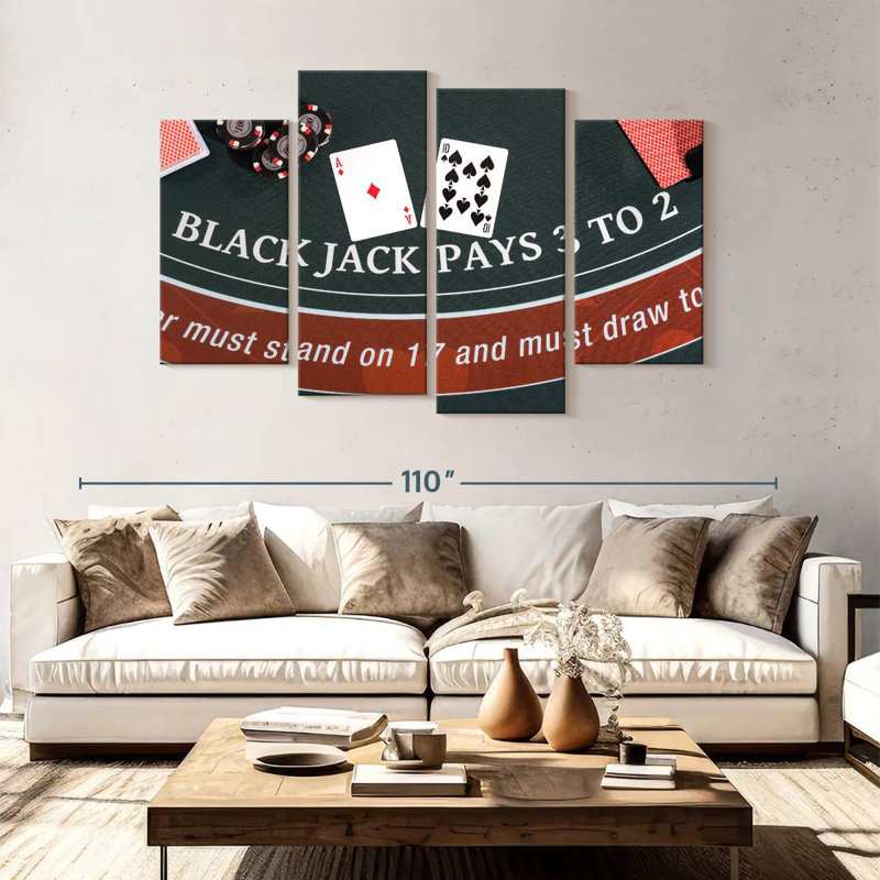 Senne Blackjack Ace and Ten, H 54 po x l 84 po