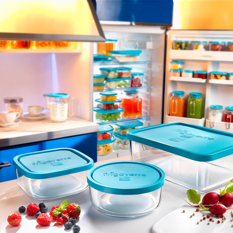 Ensemble de 3 contenants alimentaires carrés Frigoverre (25,25 oz, 54 oz et 94,75 oz)