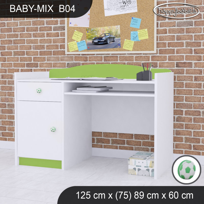 125cm Computer Desk, Green