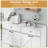 42.1" W Farmhouse 26-Pair Shoe Cabinet with 6 Doors, 2 Drawers & Adjustable Shelves, Side Hooks  for Entryway-413128549