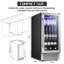KELIVOL 14.9'' W Freestanding 88 Cans (12 oz.) 3.8 Cubic Feet Beverage Cooler with Wine Storage and Glass Door