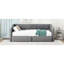 Lit de jour rembourré de taille simple TG à très grand avec 2 tiroirs, gris - Lit élégant et pratique pour le rangement des chambres à coucher