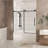 Frameless Shower Door 56-60 "W X 60" H, 1/4 "(6 Mm) Clear Tempered Glass, Explosion Proof Film, Stainless Steel Handle-123117951
