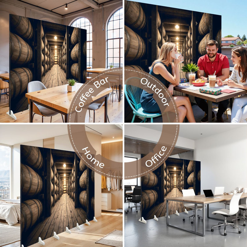 Cloison pliante 6 panneaux paravent Royal Bourbon