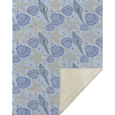Jeté en sherpa One Pixie Street - bleu 50 po x 70 po, bleu