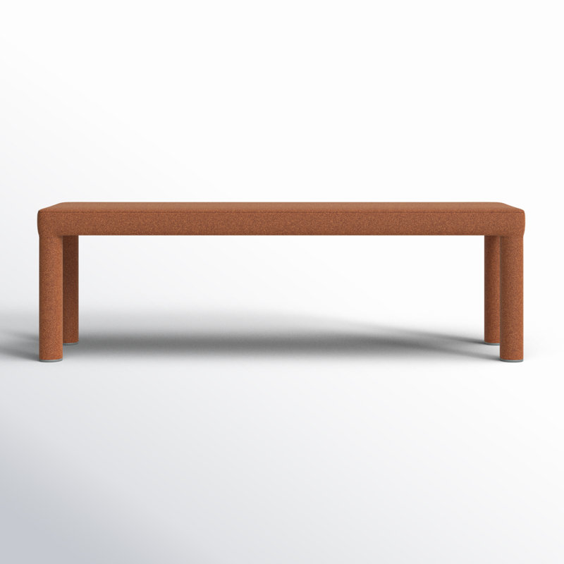 Dotty Upholstered Dining Bench, Rust Basketweave